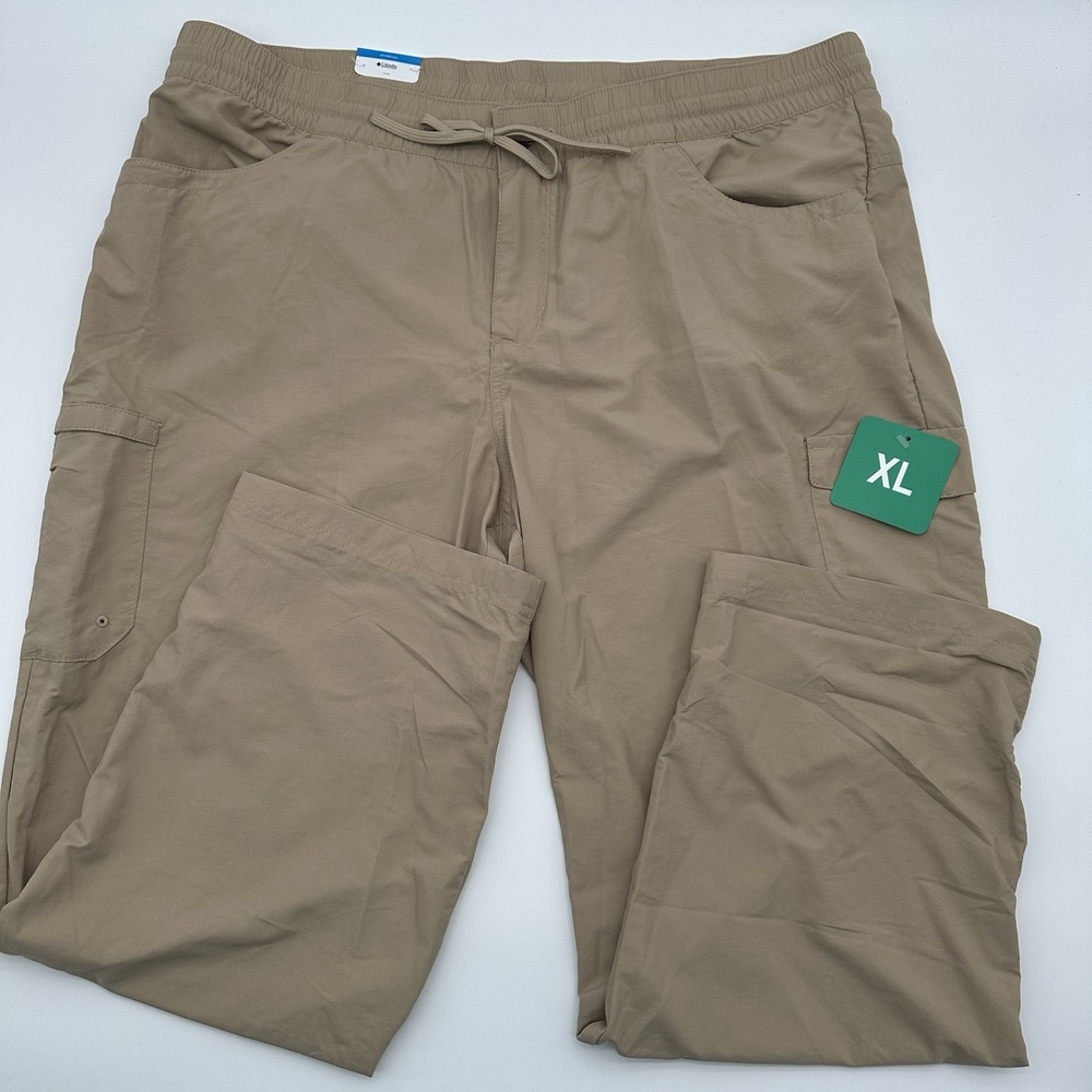 Columbia Womens Omni-Shield Cargo Hiking Pants Size XL Beige Straight Leg NWT